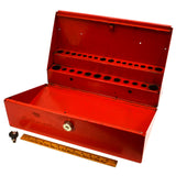 Vintage/Early SNAP-ON SCREWDRIVER-PRYBAR RACK Service Cart SIDE LOCK-BOX w/ Key!