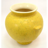 Antique WELLER POTTERY BALL VASE/URN 6.25" Nub Handles YELLOW MOTTLED GLAZE Rare
