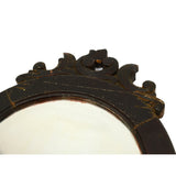 Antique HARDWOOD DRESSER/VANITY MIRROR 11"x15" Beveled Oval SALVAGED c.19th/20th