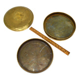 VTG/Antique 8" ROUND BRASS CONTAINER 2-Tiered/Nesting w/ Lid! NAUTICAL/MILITARY?