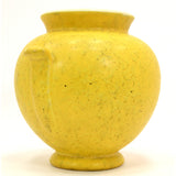 Antique WELLER POTTERY BALL VASE/URN 6.25" Nub Handles YELLOW MOTTLED GLAZE Rare