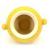 Antique WELLER POTTERY BALL VASE/URN 6.25" Nub Handles YELLOW MOTTLED GLAZE Rare