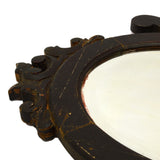 Antique HARDWOOD DRESSER/VANITY MIRROR 11"x15" Beveled Oval SALVAGED c.19th/20th
