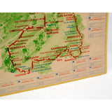 Vintage TOUR DE FRANCE 1967 "MIROIR SPRINT" MAP 18" Cycling Poster EPHEMERA Rare