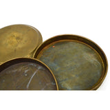 VTG/Antique 8" ROUND BRASS CONTAINER 2-Tiered/Nesting w/ Lid! NAUTICAL/MILITARY?