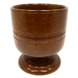 Vintage HUGE WOODEN MORTAR Large, 8" Solid Turned Wood PEDESTAL BOWL **Damaged**