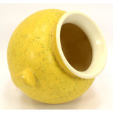 Antique WELLER POTTERY BALL VASE/URN 6.25" Nub Handles YELLOW MOTTLED GLAZE Rare