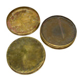 VTG/Antique 8" ROUND BRASS CONTAINER 2-Tiered/Nesting w/ Lid! NAUTICAL/MILITARY?