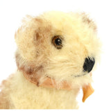 Vintage STEIFF "MOLLY" YOUNG DOG #3310,00 LT. TAN & WHITE 3" Sitting SWIVEL HEAD