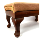 Vintage STREIT "SLUMBER CHAIR" OTTOMAN (Only) HARDWOOD FOOTSTOOL Needlepoint Top