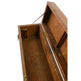 Antique CARPENTERS' TOOL BOX 33.5" Long HARDWOOD & BRASS CHEST Tiger Oak? c.19th