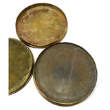 VTG/Antique 8" ROUND BRASS CONTAINER 2-Tiered/Nesting w/ Lid! NAUTICAL/MILITARY?