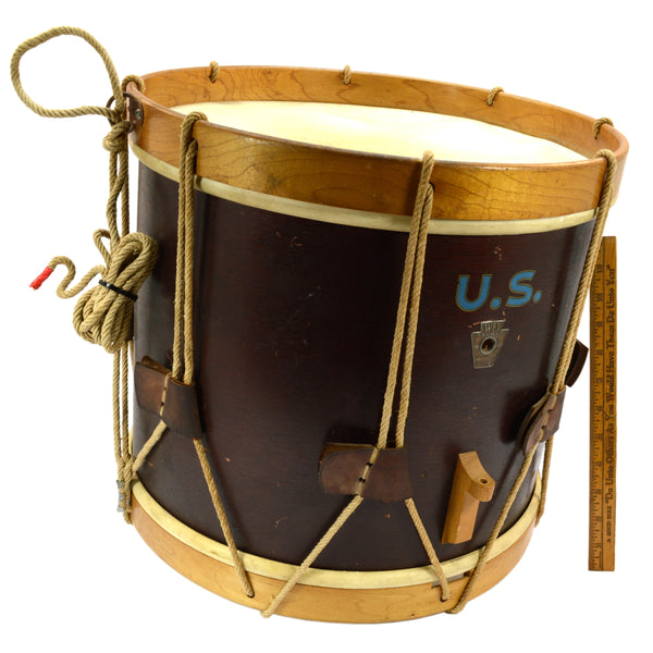 Vintage WWII LUDWIG (WFL) ROPE SNARE DRUM Military Parade 15" DIA. HEAD X 14.5"T