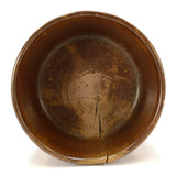 Vintage HUGE WOODEN MORTAR Large, 8" Solid Turned Wood PEDESTAL BOWL **Damaged**