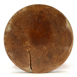 Vintage HUGE WOODEN MORTAR Large, 8" Solid Turned Wood PEDESTAL BOWL **Damaged**