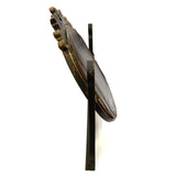 Antique HARDWOOD DRESSER/VANITY MIRROR 11"x15" Beveled Oval SALVAGED c.19th/20th