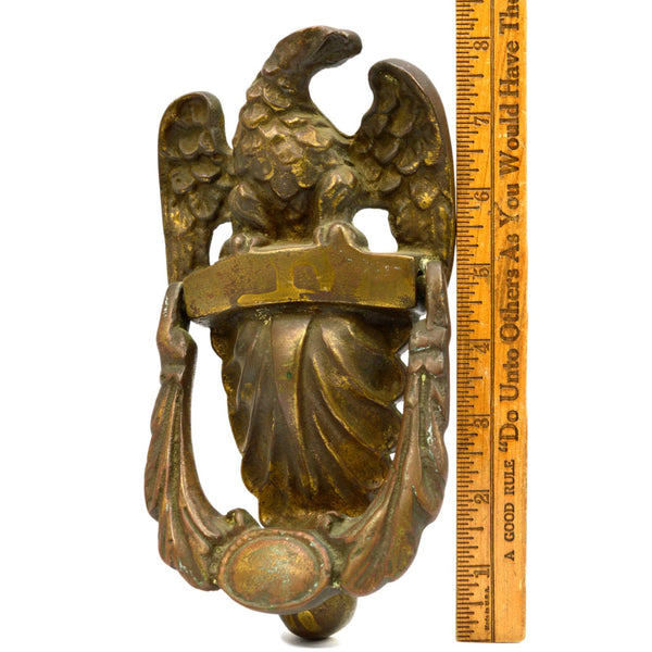 Antique EAGLE DOOR KNOCKER 8" Solid BRASS KNOCK Salvaged ARCHITECTURAL HARDWARE
