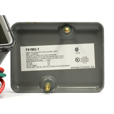 New! JOHNSON CONTROLS "NEMA 4X RAINTIGHT ENCLOSURE SPDT" No. F61MG-1 Flow Switch