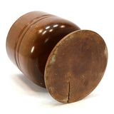 Vintage HUGE WOODEN MORTAR Large, 8" Solid Turned Wood PEDESTAL BOWL **Damaged**