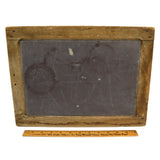Antique SCHOOL SLATE CHALKBOARD 15x11" Double-Sided HARDWOOD FRAMED Black Walnut