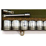 Vintage S-K 18pc SAE SOCKET SET 1/2" Drive #42470 RATCHET Metal Case 7/16-1 1/4"