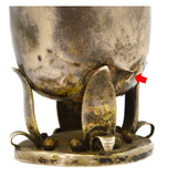 Antique STERLING SILVER TOOTHPICK HOLDER Handmade SIGNED 61.5 Grams CRUDE Patina