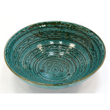 Ancient ISLAMIC WHEEL-THROWN GLAZED POTTERY BOWL Persian? TURQUOISE c.12th-17th