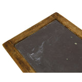 Antique SCHOOL SLATE CHALKBOARD 15x11" Double-Sided HARDWOOD FRAMED Black Walnut