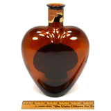 Vintage GLASS WINE BOTTLE Heart-Shaped PAUL MASSON RARE CREAM SHERRY Amber CUVEE