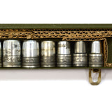 Vintage S-K 18pc SAE SOCKET SET 1/2" Drive #42470 RATCHET Metal Case 7/16-1 1/4"