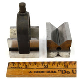 Pair of STARRETT No. 278 V-BLOCK Lot of 2 w/ 1-Clamp MACHINIST INSPECTION BLOCKS