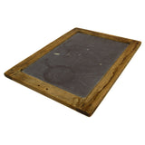 Antique SCHOOL SLATE CHALKBOARD 15x11" Double-Sided HARDWOOD FRAMED Black Walnut