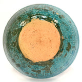 Ancient ISLAMIC WHEEL-THROWN GLAZED POTTERY BOWL Persian? TURQUOISE c.12th-17th