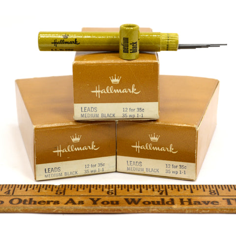 HALLMARK MECHANICAL PENCIL LEAD REFILLS Lot of 420 MEDIUM BLACK LEADS "35wp 1-1"