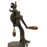 Antique NORTH BROS. DRILL PRESS "YANKEE" NO. 1003 Hand-Crank BENCH/TABLE MOUNTED