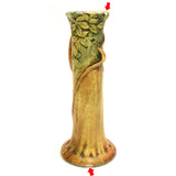 Antique WELLER "WOODCRAFT" BUD VASE 8.25" No Fruit TREE TRUNK Green Leaves c1920