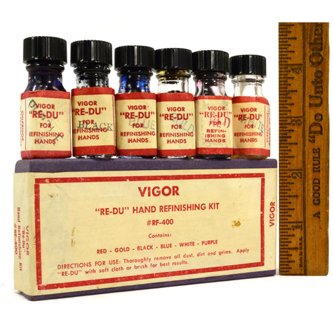 Vintage VIGOR "RE-DU" HAND REFINISHING KIT #RF-400 Bottles/Vials in ORIGINAL BOX
