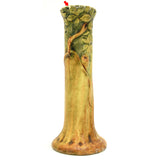 Antique WELLER "WOODCRAFT" BUD VASE 8.25" No Fruit TREE TRUNK Green Leaves c1920