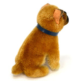 STEIFF "SARRAS BOXER" SITTING DOG #3310 Brown/Black MOHAIR 4.5" COLLAR c.1951-58