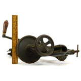 Antique NORTH BROS. DRILL PRESS "YANKEE" NO. 1003 Hand-Crank BENCH/TABLE MOUNTED