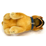 STEIFF "SARRAS BOXER" SITTING DOG #3310 Brown/Black MOHAIR 4.5" COLLAR c.1951-58