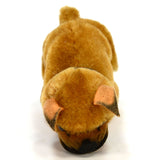 STEIFF "SARRAS BOXER" SITTING DOG #3310 Brown/Black MOHAIR 4.5" COLLAR c.1951-58