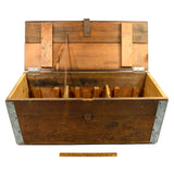Vintage "UNION MADE" WOODEN CRATE Steel Corner Brackets WOOD TOOL BOX Tote CHEST