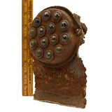 Antique RAILROAD REFLECTOR SIGN Small 5" Marker w/ 14 GLASS MARBLES Rusty Patina