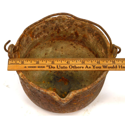 Antique SMELTING POT Signed "HOOD TOOLS, PHILA. PA, G17" Lead Melting BLACKSMITH