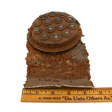 Antique RAILROAD REFLECTOR SIGN Small 5" Marker w/ 14 GLASS MARBLES Rusty Patina