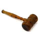 Antique TURNED HARDWOOD MALLET 14" Solid Wood Hammer PRIMITIVE WOODWORKER'S TOOL