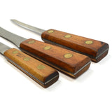 Vintage FOSTER BROS. KNIFE Lot of 3 KITCHEN CUTLERY Butcher Knives CARBON STEEL!
