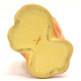 Antique WELLER "ROBA" VASE 6" Signed YELLOW-ORANGE w BLUEBELL FLOWERS Ruffle Lip