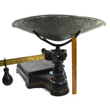 Antique ENTERPRISE JACOB BROS. COUNTER SCALE Cast Iron PLATFORM & PAN w/ WEIGHTS